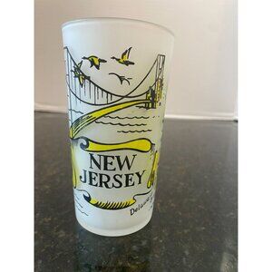 Hazel Atlas "" Frosted "New Jersey" Souvenir Glass